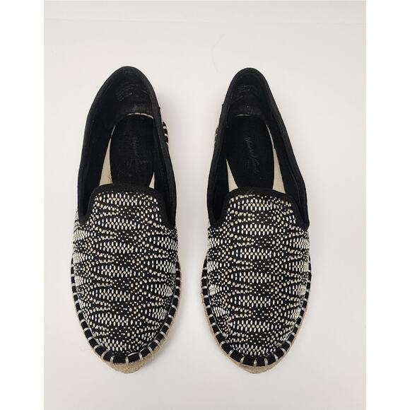 Universal Thread Espadrilles Flats Women's Casual Black Fabric Stitched Size 7 - Picture 2 of 8
